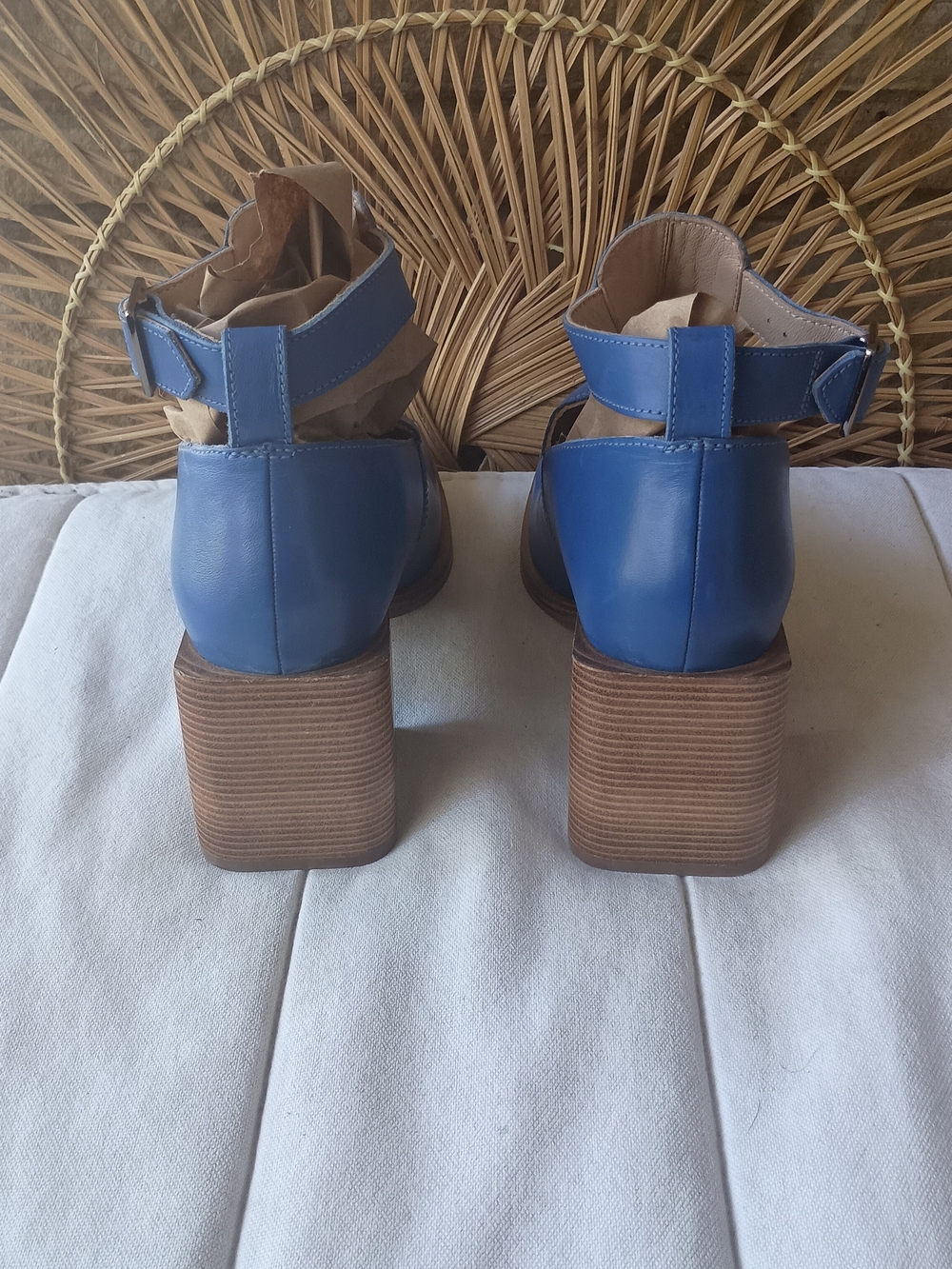 Free People Blue Leather Women's Ankle Boots_38 - Picture 7 of 8